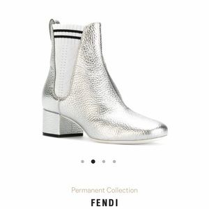 Fendi Silver Sock Bootie